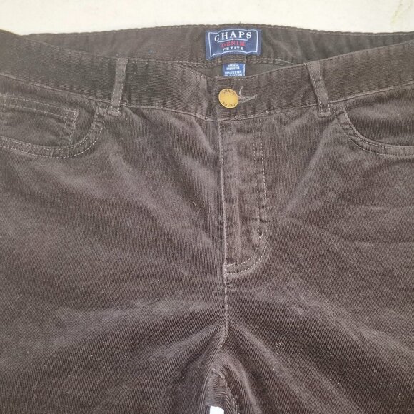 Chaps Denim Petite Corduroy Pants, Dark Brown in size 12P - Picture 9 of 12